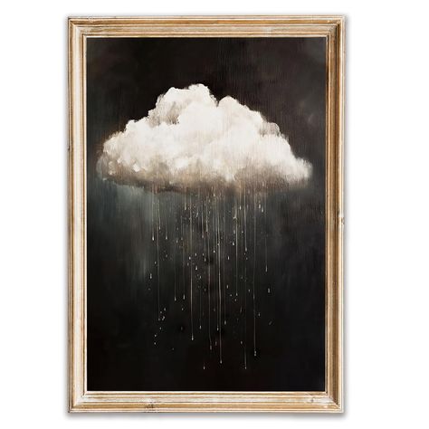 PRICES MAY VARY. 【Modern Abstract Wall Art Size】The display size of this product is 16 x 24 inch,total 1 panel canvas prints describe With Vintage as the theme of the Vintage Rain Cloud Oil Painting wall decoration，life needs to be appreciated and stayed, to be enjoyed.. (Our canvas painting Do Not include frames,but retains a 1 cm white border,which convenient for you to fix it on your frame.) 【DIY Frame 】you can prepare a frame with a size of 16 x 24 inch or larger to match your wall painting; Rain Clouds Painting, Cloud Theme Bedroom, Rain Cloud Art, Cloud Oil Painting, Canvas Painting Minimalist, Rain Illustration, Cloud Artwork, Moody Wall Art, Mini Artwork