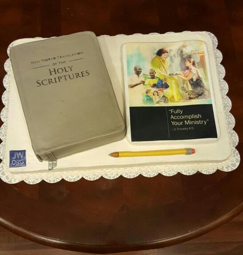 Pioneer School Cake Jw Cakes Ideas Pioneer School, Jw Party Decorations Pioneer School, Pioneer Service School 2024, Pioneer School Gifts Jw 2022, Pioneer Plaque, Pioneer Party, Bible Cake, Jw Bible, Jw Pioneer Gifts