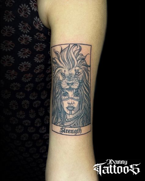 #tarotcardtattoo #strengthtattoo #tattoo #tattooideas Strength Card Tattoo, Leo Tarot Card Tattoo, Strength Tarot Card Tattoo, Strength Tarot Card, Leo Tarot, Strength Tarot, Nurse Tattoo, Tarot Card Tattoo, Tarot Tattoo