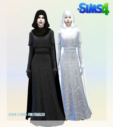 “A cloak, a cloak, my kingdom for a cloak!” Victorian Gothic Dress, Sims Outfits, Sims 4 Cas Mods, Cc Clothes, Sims 5, Sims4 Clothes, Los Sims, Hooded Cloak, Sims4 Cc