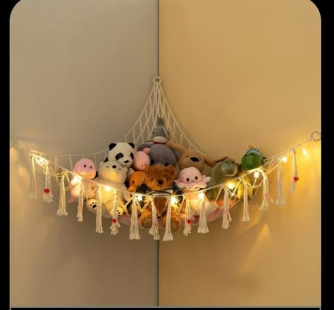 Wall Toys, Stuffed Animal Holder, Stuffed Animal Net, Stuffed Animal Hammock, Toy Net, Toys Organizer, Simpul Makrame, Hiasan Bilik Tidur, Toy Hammock