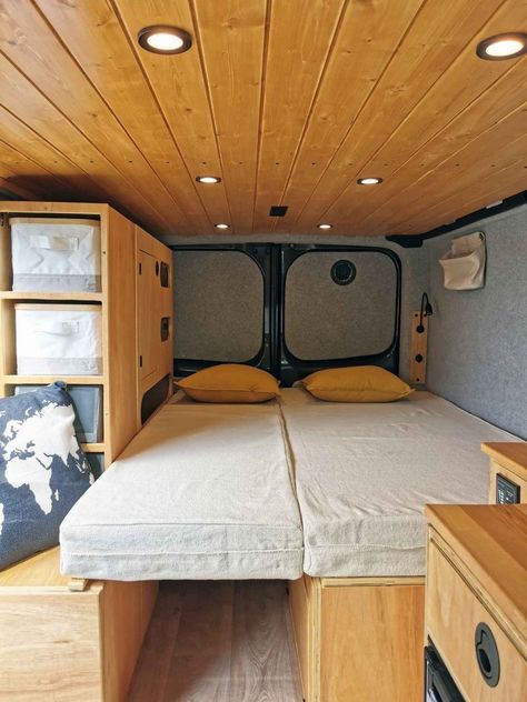 Van Bed, Vw Bus Camper, Van Life Diy, Campervan Interior, Chevy Express, Bus Camper, Van Living, Cargo Trailers, Cargo Van