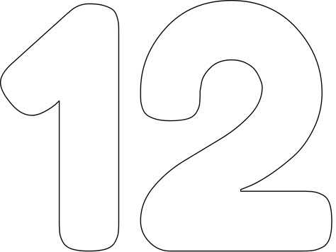 "12" stencil. Print, customize, or make your own free at RapidResizer.com #stencils #RapidResizer Numbers Drawing, Number 2 Template Free Printable, Large Printable Numbers Free Templates, Number Stencils Printables Free, Number 3 Stencil Free Printable, Printable Numbers Free Templates 1-100, Free Stencil Maker, Number 12, Stencil Maker