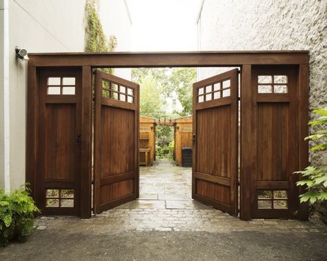 wooden privacy gates - Google Search Wood Gates Driveway, Backyard Gates, Side Gates, Wood Gate, Interior Bathroom, Backyard Privacy, Wooden Gates, Driveway Gate, Backyard Fences