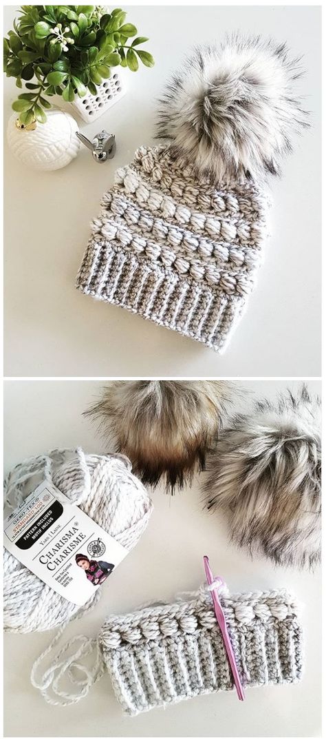 Bead Stitch Beanie – Free Crochet Tutorial – Tutorials & More Bead Stitch Crochet Hat, Crochet Beanie Pattern Free, Puff Stitch Crochet, Bobble Stitch Crochet, Bobble Crochet, Wrapping Techniques, Bead Stitch, Crocheted Hats, Knitted Clothes