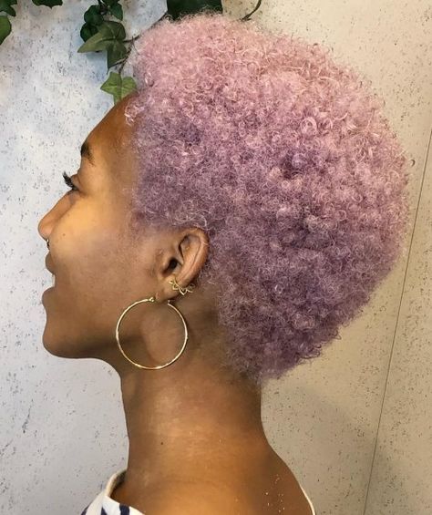 Lavender for Natural Locks Lilac Hair Black Women, Lavender Afro, Lavender Hair Black Women, Lavender Hair Color Ideas, Purple Natural Hair, Lavender Highlights, Color Block Hair, Lavender Hair Colors, 2024 Hair Color