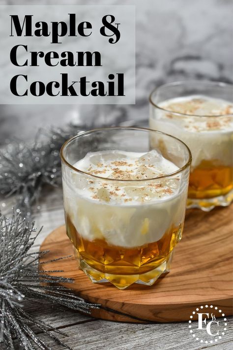 Bourbon Cream Cocktail, Bourbon Drinks Recipes, Maple Cocktail, Autumn Cocktail, Bourbon Cocktail Recipe, Bourbon Cream, Bourbon Cocktail, Maple Bourbon, Liquor Recipes