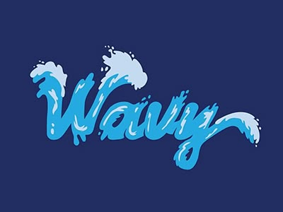 Wavy Water Typography, Sea Typography, Water Lettering, Water Letters, Wavy Typography, Deco Surf, Wavy Font, Surf Logo, Illustrated Words