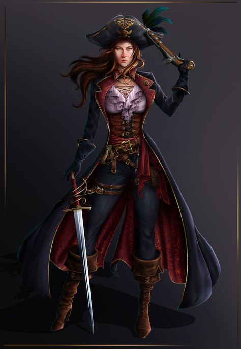 Swashbuckler Aesthetic, Female Pirate Captain Character Design, Fantasy Pirate Outfit, Pirate Captain Outfit, Pirate Armor, Pirate Aesthetic Female Outfit, Female Pirates, Vikings Halloween, Pirate Books