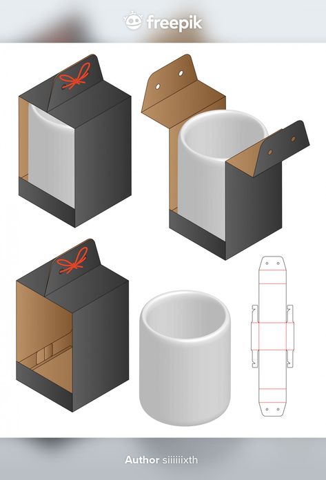 Box cup packaging die cut template Premi... | Premium Vector #Freepik #vector #gift #box #gift-box #packaging Mug Box Packaging Template, Tumbler Box Packaging, Cricut Mug Box Templates Free, Mug Box Packaging Gift Ideas, How To Pack A Cup Gift, Mug Box Template Free Printable, Cup Packaging Ideas, Mug Box Packaging, Mug Packaging Ideas