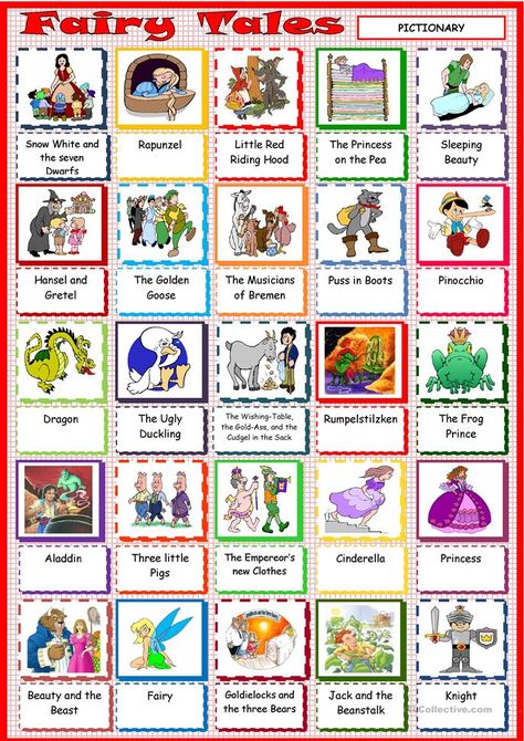 Fairy Tales - English ESL Worksheets for distance learning and physical classrooms Fairytale Characters List, Fairy Tales Activities, List Of Fairy Tales, Sequencing Activities Kindergarten, Fairytale Characters, Character Worksheets, Fairy Tale Activities, Story Tale, Classroom Charts