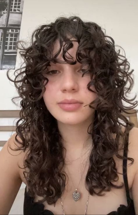 Wolf Cut For Curly Hair, Cut Curly Hairstyles, Curly Wolf Cut, Medium Curly Haircuts, Long Natural Curly Hair, Curly Cuts, Curly Hair Inspo, Curly Hair Style, Medium Length Curly Hair