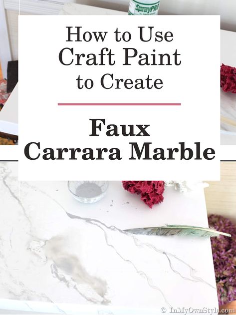 How to use craft paint and basic paint supplies to create the look of Carrara marble on any surface. Step-by-step detailed directions will ensure you have success when painting your project with this popular look. Outdoor Chair Cushion Covers, Painting Kitchen Countertops, Faux Marble Paint, Faux Paint Finishes, Marble Paint, Light Gray Paint, Painting Countertops, Diy Marble, Marble Painting