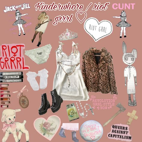 Grunge Female, Riot Grrrl Aesthetic Outfits, Riotgrrl Outfit, Riotgrrl Aesthetic, Kinderwhore 90s Riot Grrrl Style, Riot Grrrl Aesthetic Wallpaper, Kinderwhore 90s Grunge Style, Riot Grrl, Kinderwhore 90s Riot Grrrl Outfit