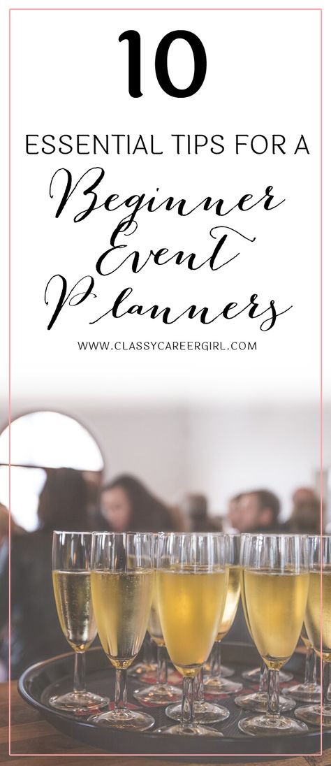 10 Essential Tips for a Beginner Event   Welcome to Event Planning 101, where the sun always shines, and nothing can go terribly wrong. There’s nothing that tough about being an event planner. You just have to plan and design an event from scratch, right? A piece of cake.  Read More: http://www.classycareergirl.com/2016/07/event-planner-beginner-tips/ Event Planning 101, Becoming An Event Planner, Planning School, Party Planning Business, Event Planning Career, Wedding Planner Business, Event Planning Checklist, Wedding Planning Business, Event Planning Tips