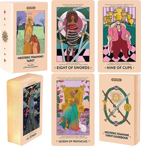 Wyspell Feminine Tarot Card Deck - Tarot Cards with Meanings on Them - Tarot Cards with Guide Book for Beginners Tarot Cards Set - Beginner Tarot Deck Cards - Neoteric Tarot Card Set Personalized Tarot Cards, Tarot Cards Set, Modern Tarot Cards, Tarot Card Set, Beginners Tarot, Witches Tarot Deck, Book For Beginners, Love Tarot Card, Unique Tarot Decks