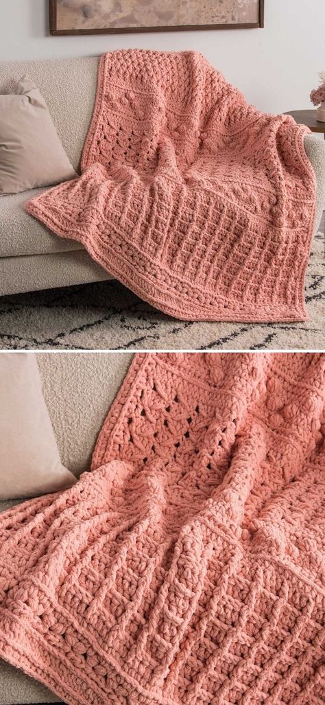 Stunning Crochet Throws For Home - Pattern Center Chunky Crochet Throw Pattern, Crochet Sampler Afghan, Chunky Crochet Throw, Crochet Sampler, Crochet Throws, Slice Recipe, Striped Baby Blanket, Crochet Throw Pattern, Blanket Craft