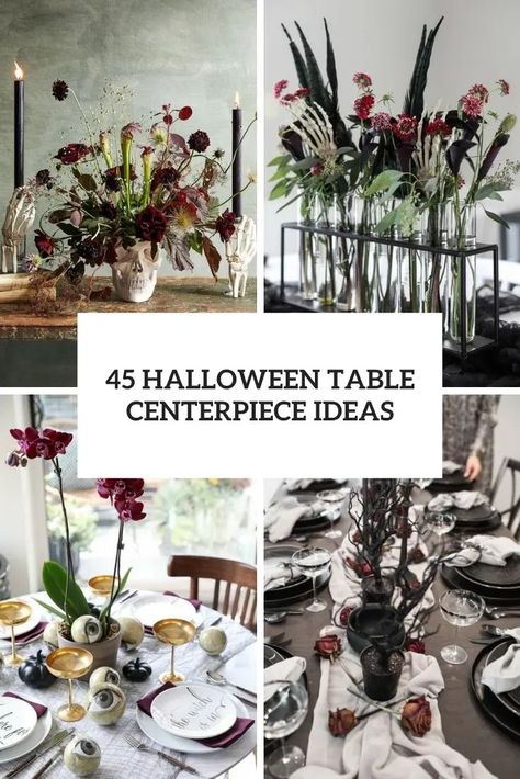 halloween table centerpiece ideas Elegant Wedding Centerpieces, Diy Centrepieces, Wedding Centerpieces Ideas, Interesting Living Room, Dinner Tablescape, Halloween Table Centerpieces, Table Centerpiece Ideas, Table Centerpiece Flower, Creative Centerpieces