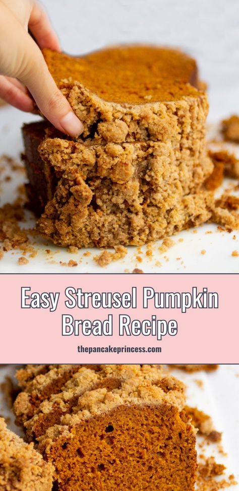 Try this pumpkin bread with crumble topping for a delightful fall treat. This pumpkin streusel loaf offers a perfect balance of flavors and texture. Try this moist pumpkin loaf recipe that doubles as a pumpkin coffee cake. It's very moist pumpkin bread and truly the best pumpkin bread ever. Pumpkin Loaf Recipe, The Best Pumpkin Bread, Coffee Cake Loaf, Best Pumpkin Bread, Pumpkin Coffee Cake, Pumpkin Streusel, Bread Toppings, Coffee Bread, Loaf Cake Recipes