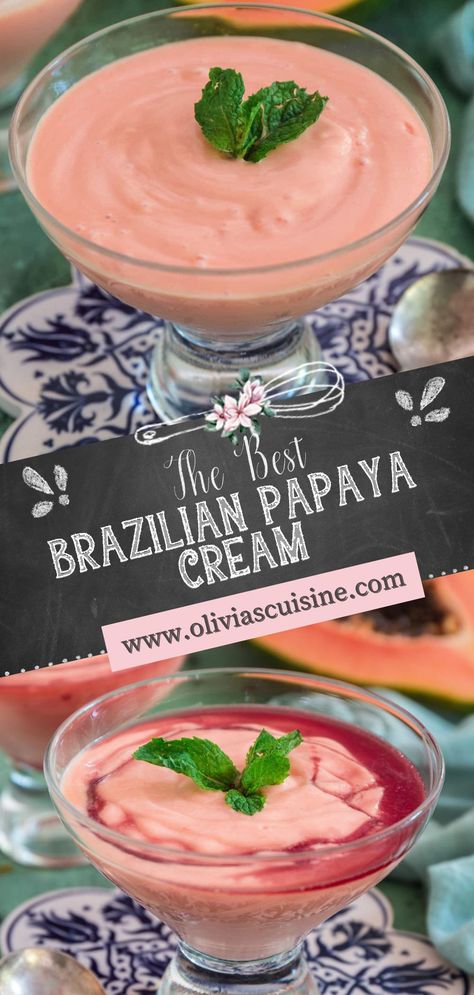 Papaya Ice Cream Recipe, Brazilian Dessert Recipes, Tropical Dessert Recipes, Papaya Recipes Dessert, Papaya Dessert, Brazilian Deserts, Papaya Recipe, Fruit Magic, Exotic Desserts