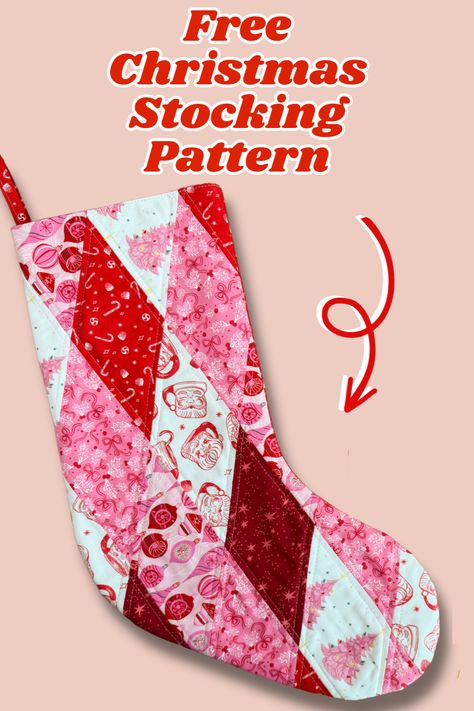 This classic Quilted Diamond Christmas Stocking will be a delightful addition to your holiday decor, it’s sure to become a cherished family tradition. In this tutorial, we’ll begin by piecing the diamonds and then move on to creating a fully-lined Christmas Stocking. Quilted Stocking Pattern Free, Quilted Stockings Christmas Free Pattern, Simple Quilted Christmas Stocking, Easy Quilted Stocking Pattern, Quilt As You Go Stocking Pattern, Advanced Sewing Techniques, Christmas Stocking Template, Christmas Stocking Pattern Free, Christmas Stocking Tutorial