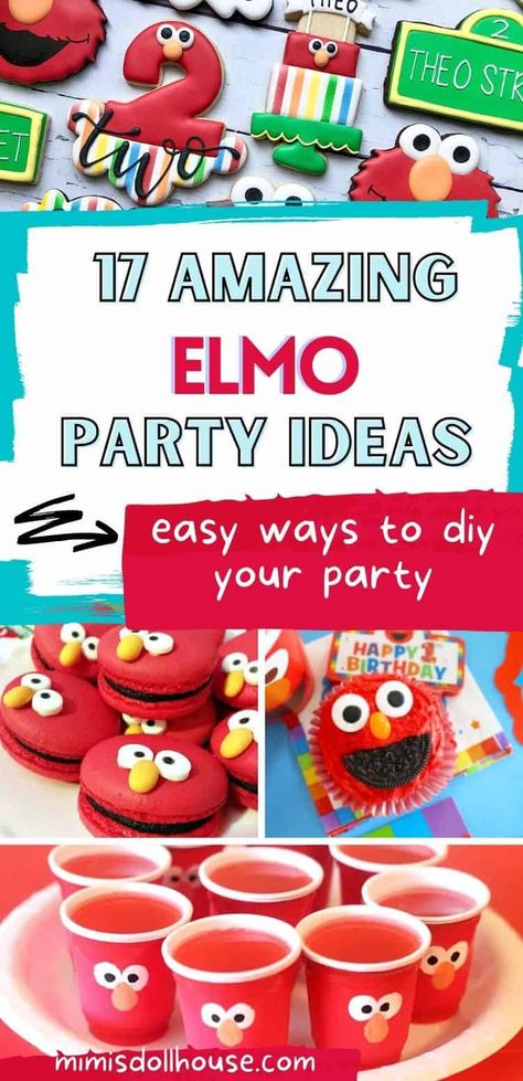 Ideas for an amazing Elmo party Does your little one LOVE Elmo?  If so...why not plan an Elmo themed birthday party.  With fun Elmo themed ideas and treats...you will love all the simple and creative ways you can set up a truly AMAZING Elmo party! #elmo #sesamestreet #party #partyideas #freeprintable #diy via @mimisdollhouse Elmo’s World Birthday Party Boy, Sesame Street Birthday Party Ideas Food, Elmo Birthday Party Girl, Elmo Party Ideas, Diy Elmo Birthday Party, Elmo Themed Birthday Party, Elmo Birthday Party Decorations, Sesame Street Party Ideas, Street Party Ideas