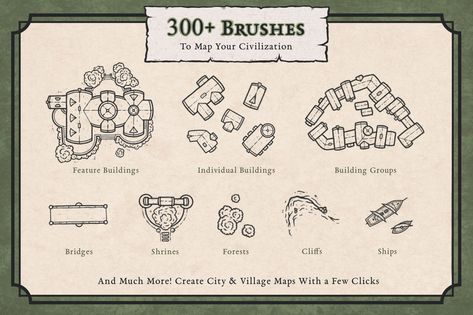 Fantasy City Map Builder — Map Effects Map Effects, Art Exercises, Fantasy City Map, Fantasy Map Making, Village Map, Map Games, Dnd World Map, Map Making, Map Maker