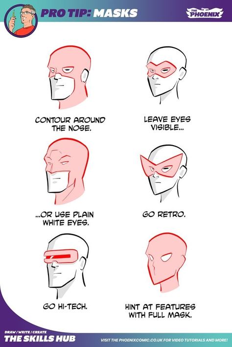 How To Comic Book Draw, How To Draw A Comic Book, How To Draw Mask, Comic Drawing Sketches, Comic Drawing Reference, Ideas De Comics, Mask Draw, Comic Book Drawing, Comic Tutorial