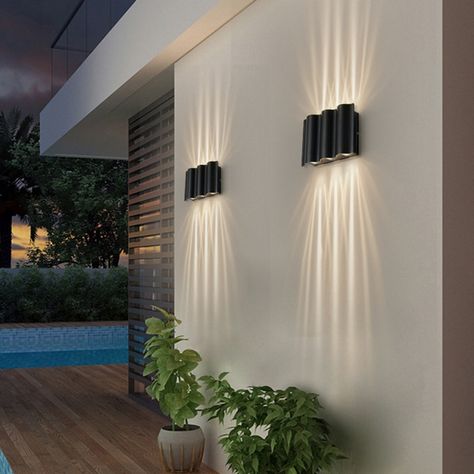 Modern Exterior Lighting, Nordic Lighting, Sconces Living Room, Exterior Lights, Metal Wall Light, Practical Lighting, Nordic Lights, Led Outdoor Wall Lights, Porch Garden