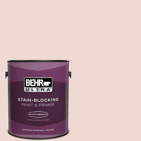 BEHR ULTRA® Interior Paint is a versatile Stain-Blocking Paint & Primer with Scuff Defense providing an extra durable finish that is easy to clean and stays looking new longer®. ULTRA is easy to apply with a smooth even finish that has outstanding coverage and hide in fewer coats. This soft eggshell enamel sheen creates a velvety appearance that's easy to clean and stands up to scrubbing. *A PRIMER COAT MAY BE NEEDED ON SOME SURFACES. SEE BACK LABEL FOR DETAILS. Color: Delicate Blush. Behr Ultra, Mata Hari, Flat Interior, Washable Paint, Paint Types, 1 April, Paint Primer, Container Size, Paint Samples