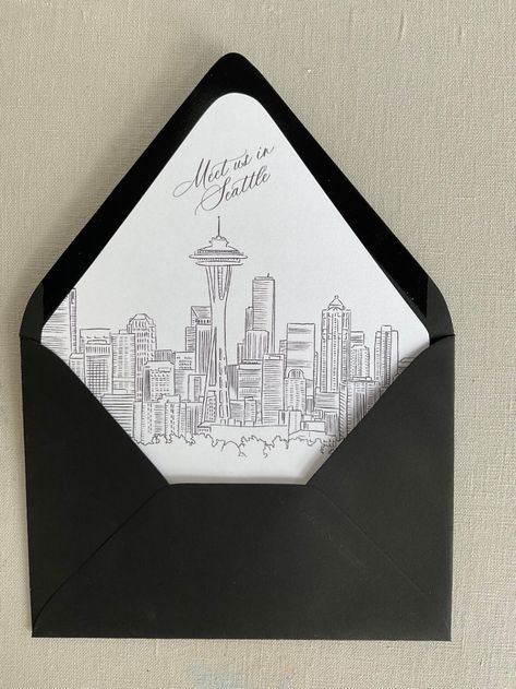 seattle liner Columbus Ohio Skyline, Columbus Skyline, Template Envelope, Skyline Illustration, Envelope Liner Template, San Diego Skyline, Square Envelope, Philadelphia Skyline, Invitation Suites