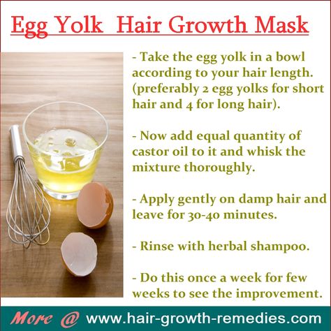 Egg Yolk Mask For Hair, Egg Yolk Hair Mask For Growth, Eggs For Hair Growth, Egg Hair Masks For Hair Growth, Egg For Hair Growth, Hair Mask Egg, Egg Yolk Hair Mask, Egg Yolk Recipes, Egg Hair Mask