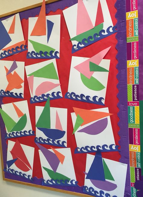 Sail boat collage Prek Boat Activities, Sail Boat Art Preschool, Prek Boat Craft, Boats Preschool Craft, Boats For Preschoolers, Sea Travel Crafts For Preschool, Boats Eyfs Activities, Boats Theme Preschool, Boats Crafts Preschool