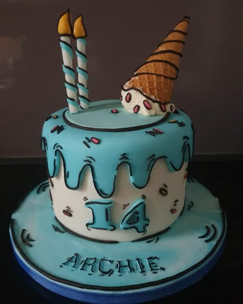 Birthday Cake For Multiple People, Comic Cake, Cartoon Birthday Cake, Cartoon Cupcakes, Teen Cakes, Chocolate Sculptures, Funny Birthday Cakes, Simple Cake Designs, Cartoon Cake