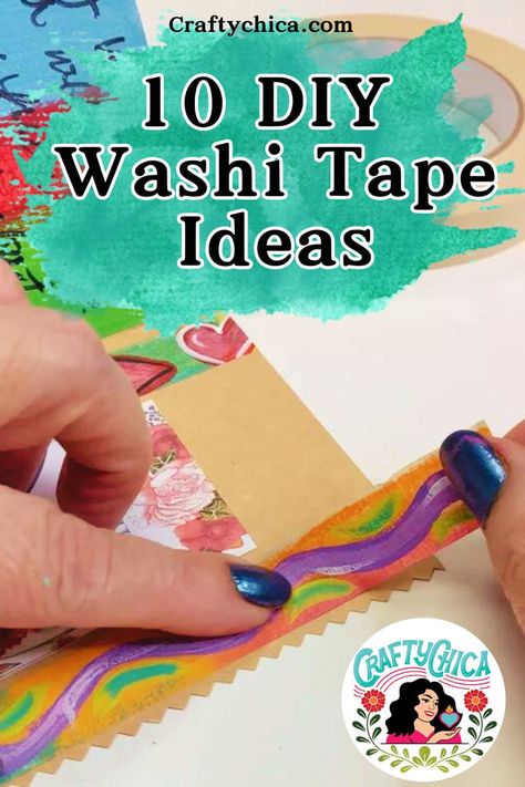 Create your very own washi tape with these 10 DIY washi tape ideas. #planning #art #craftychica #crafts #washitape Washi Tape Collage Art, Washi Tape Pens Diy, Washi Tape Collage, How To Make Washi Tape Diy, Washi Tape Ideas Scrapbooking, Diy Washi Tape Ideas, Washi Tape Art, Washi Tape Uses, Diy Washi Tape