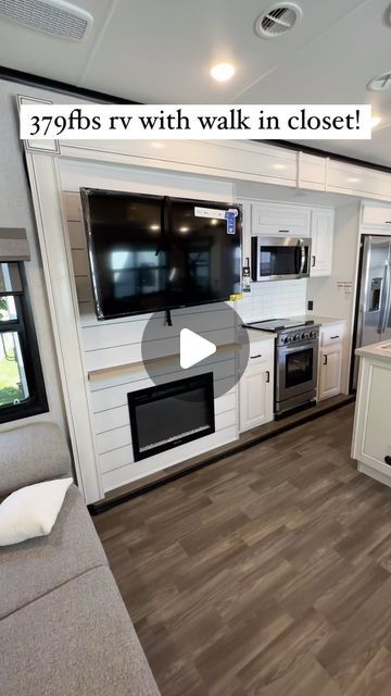 Rv With Fireplace, Large Rv Interior, Remodeling Rv, Campers And Rv, Rv Wifi, Rv Appliances, Rv Living Room, A Walk In Closet, Luxury Rv Living