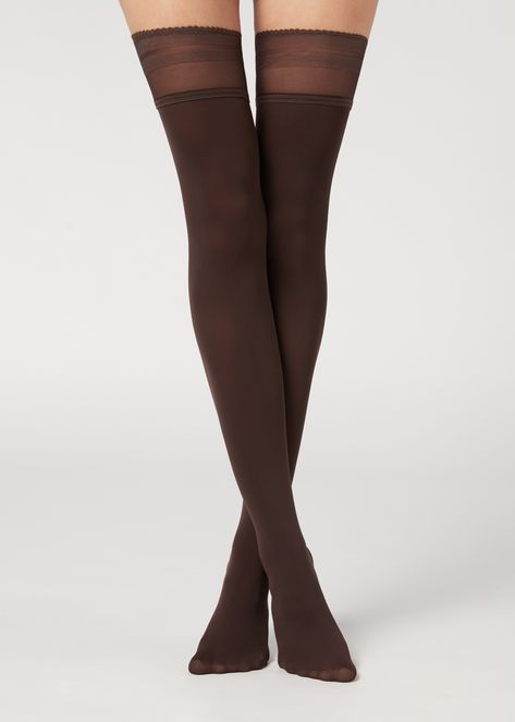 Buy Opaque soft touch hold-ups on our official Calzedonia website. Experience our long history of tradition and quality. Thigh High Tights, Thigh High Sock, Thigh High Stocking, Push Up Workout, Patterned Tights, Stocking Tights, Free Socks, Thigh High Socks, Long History