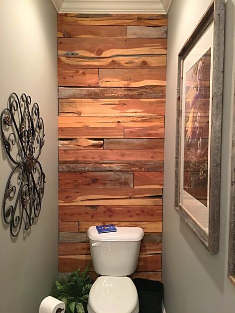 A little bit of Cedar & a whole lot of Murphy! Bathrooms With Cedar Walls, Cedar Interior Walls, Cedar Interior, Cedar Paneling, Cedar Walls, Bathrooms Ideas, Pool Room, Bathroom Plans, Brick Paneling