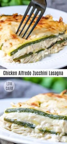 This easy Chicken Alfredo Zucchini Lasagna is a low carb, keto lasagna recipe with chicken and Bertolli Creamy Alfredo with Cauliflower & Milk sauce. Ricotta cheese, shredded chicken, and layers of zucchini noodles topped with creamy sauce and cheese make this a low carb casserole the whole family will love. #alfredosauce #zucchini #chicken #chickenalfredo #lowcarbrecipes #keto #ketodiet #homemadeinterest Chicken Alfredo Zucchini, Keto Lasagna Recipe, Low Carb Casserole, Easy Chicken Alfredo, Recipes Meatloaf, Zucchini Chicken, Recipe With Chicken, Low Carb Lasagna, Keto Lasagna