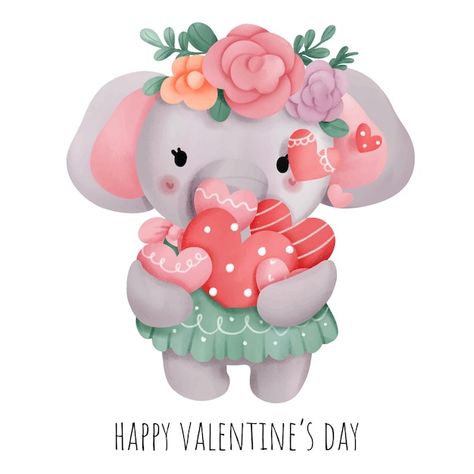 Vector valentine's day with cute elephan... | Premium Vector #Freepik #vector #valentines-day #valentine #love #valentine-card Elephant Vector Illustration, Elephant Vector, Valentine Love, Cute Elephant, Valentine Card, Premium Vector, Graphic Resources, Valentine's Day, Vector Illustration