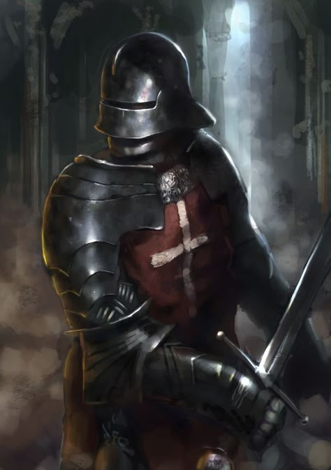 Gothic Knight, Knight Templar, Knight In Shining Armor, Knight Art, Knight Armor, Medieval Knight, Medieval History, Fantasy Armor, Fantasy Warrior