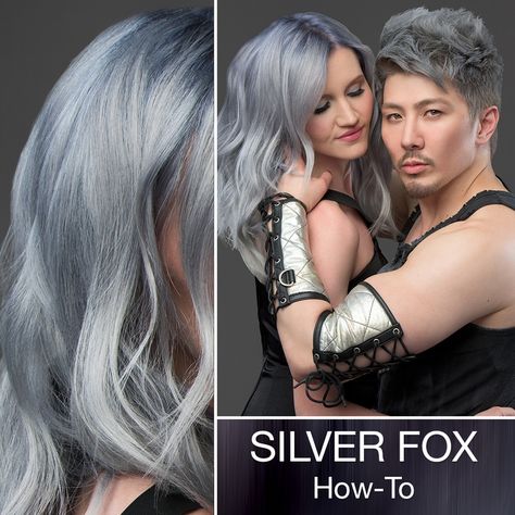 Guy Tang Silver Fox How-To Kaleidoscope Hair, Guy Tang Hair, Blonde Back, Hair Formulas, Grey Hair Color Silver, Haircolor Ideas, Kenra Color, Winter Blonde, Grey Blonde