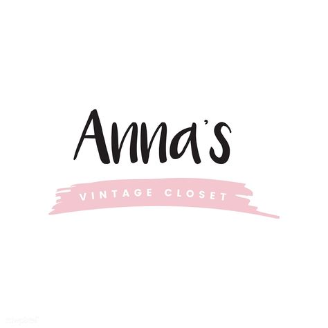 Annas vintage closet logo vector | free image by rawpixel.com Closet Logo, Monogram Wallpaper, Creative Banners, Vintage Closet, Coffee Logo, Drawing Clothes, Fashion Logo, About Fashion, Fashion Drawing