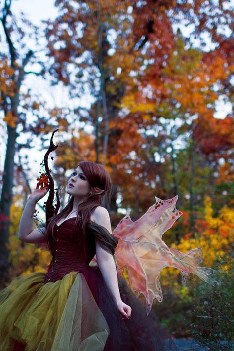 octoberyet: by ~UxiCosplay Dance with me in Mother Natures autumn forest, her vibrant palette of rich reds, yellows, oranges, and browns as our stage. ~Charlotte (PixieWinksFairyWhispers)