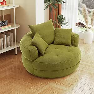 Rotating Sofa Chair, Cozy Chair With Ottoman, Cute Chairs For Living Room, Cozy Round Chair, Large Round Chair, Affordable Apartment Furniture, Circle Couch Round Sofa, Cozy Lounge Chair, Chair For Bedroom Cozy Corner