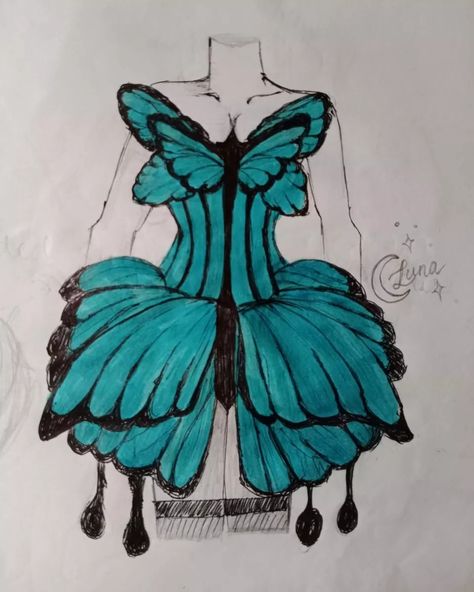 Butterfly corset drawing sketch inspo Corset Top Drawing, Corset Sketch Drawing, Corset Top Design Sketch, Corset Dress Design Sketch, Butterfly Outfit Drawing, Corset Drawing, Butterfly Dress Design Sketch, Corset Sketch Fashion Illustrations, Butterfly Top