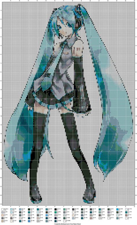 Hatsune Miku Pixel Art, Miku Pixel Art, Pixel Template, Sakura Miku, Modele Pixel Art, Pixel Art Templates, Pattern Maker, Diy Perler Bead Crafts, Pixel Art Grid