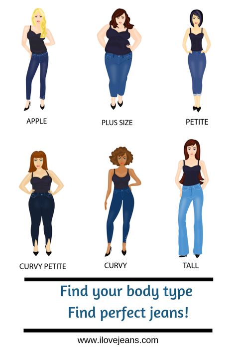 Best Jeans For Short And Curvy, Jeans According To Body Shape, Types Of Jeans Body Shapes, Jeans For Tall And Curvy, Hourglass Jeans Outfit, Dressing For Curvy Figures, What Jeans To Wear Body Types, Curvy Figure Outfits, Perfect Jeans For Your Body Type