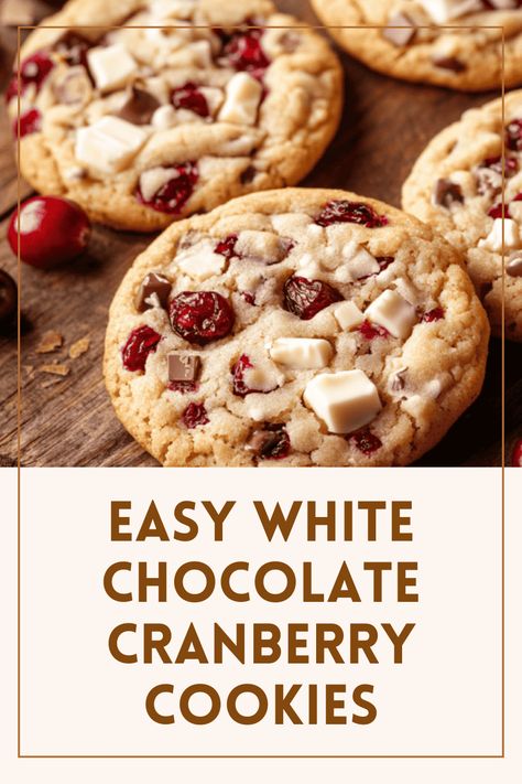 Decadent White Chocolate Cranberry Cookies Recipe White Chocolate Squares, Cranberry Swirl Cookies, White Choc Chip Cranberry Cookies, White Chocolate Oatmeal Cranberry Cookie, Farkleberry Cookies, White Chocolate Cranberry Cookies Recipe, White Chocolate Craisin Cookies, Oatmeal White Chocolate Cranberry Cookie, Cranberry And White Chocolate Cookies