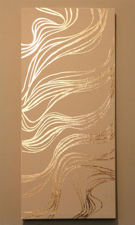 Diy Gold Leaf, Gold Leaf Wall, Gold Leaf On Canvas, Idea Paint, Tone Art, Diy Gold, Paint Wall, Gold Pen, Gold Leaf Art